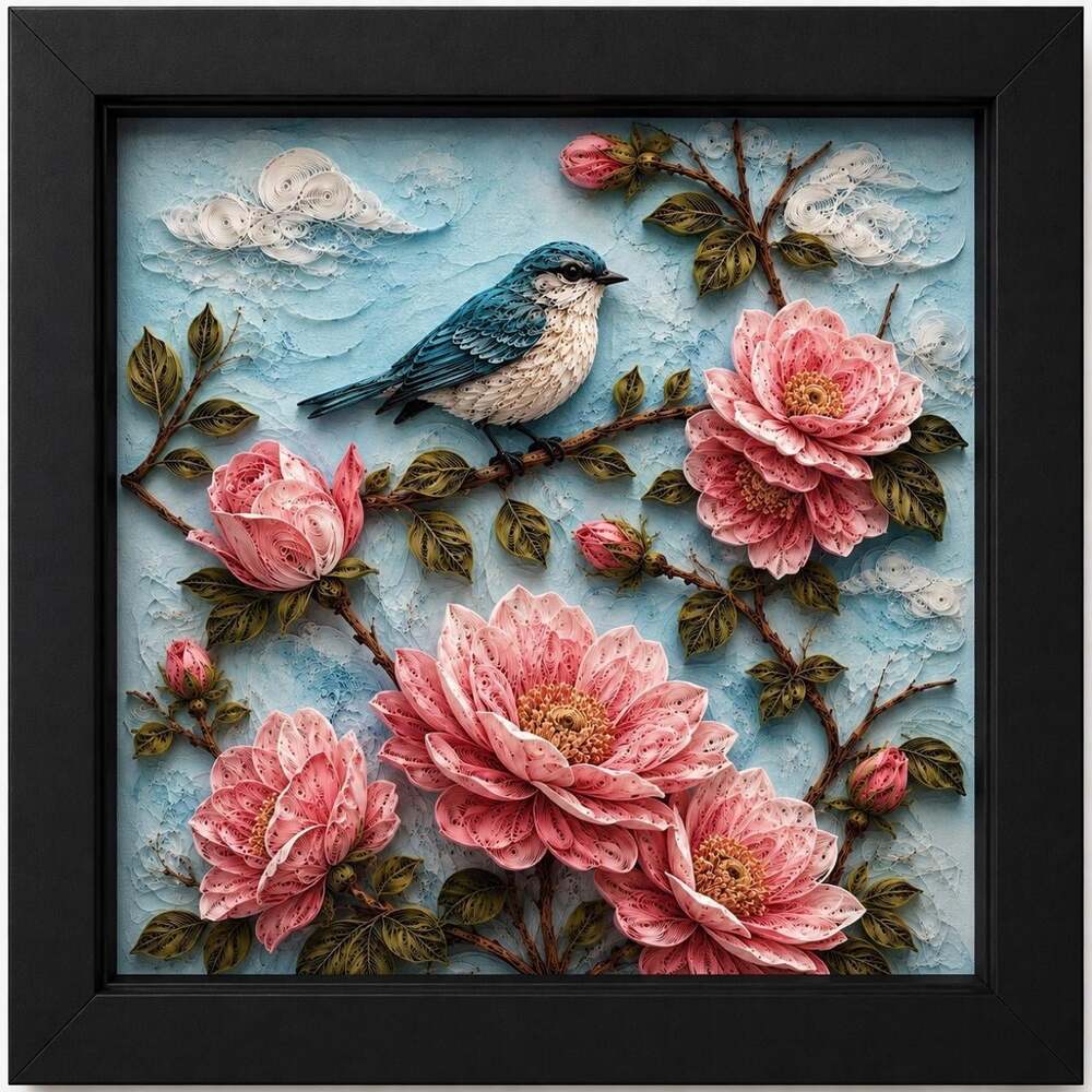 8 X 8 Black Framed Bluebird 425 E